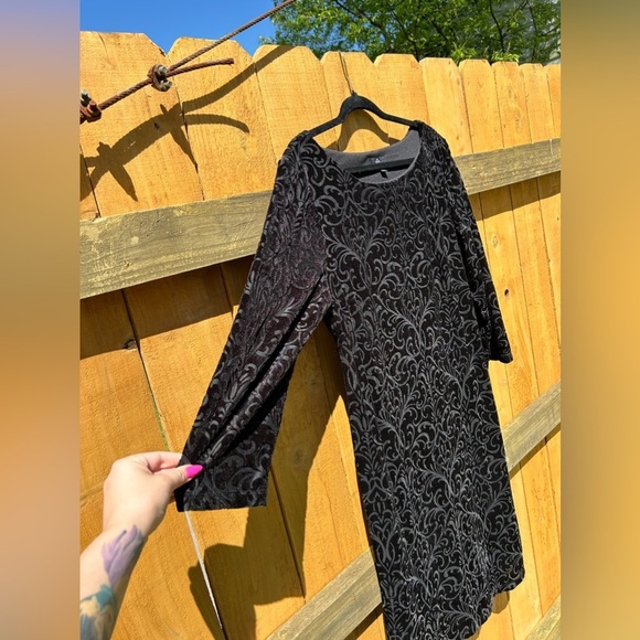 Ronni Nicole Women’s Black Velvet Lined Stretch 3/4‎ Sleeve Dress Size 16 Whimsy - Picture 6 of 7